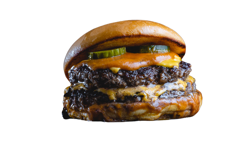 Close-up of Double Beef Cheese Burger 